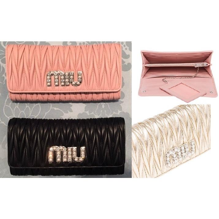 ミュウミュウ MIUMIU マテラッセ クリスタル 長財布 | mag-mar.org