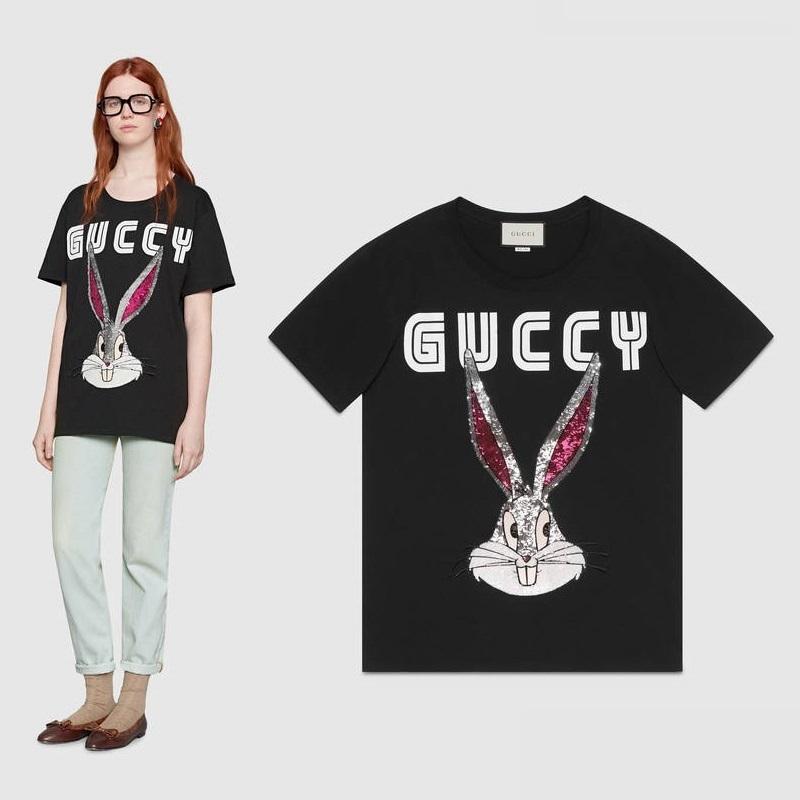 モノ グッチ Gucci Guccyバッグスバニーパッチ コットン Tシャツ ブラック トップスのことならgucciギャングがおすすめ 通販モーク