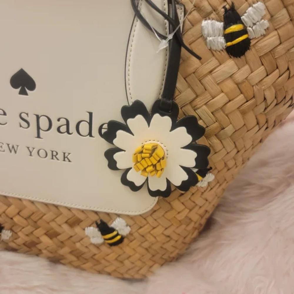 みつばちトートバッグ | honey bee straw tote bag  1
