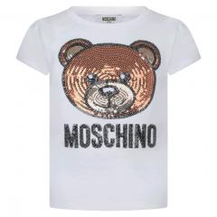 モスキーノ MOSCHINO SEQUIN テディートップ Tシャツ ホワイト 1