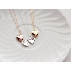 子供用 ロケット ネックレス シルバーハート ゴールドハート ロケット ガールズ ロケット Children's Locket Necklace Silver Heart Locket Gold Heart Girls Locket 3