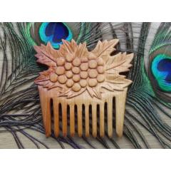 木製 櫛 くし 彫刻 クランベリー wooden comb hair comb engraved cranberries 2