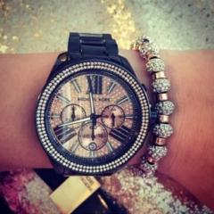人気Michael Korsブラックxローズクリスタル腕時計 MK5879 6