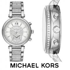 新作SALE【素敵クリスタルシルバー】Michael Kors腕時計 MK3378