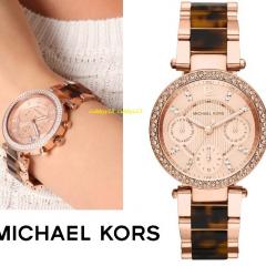 【人気のクリスタルx鼈甲】Michael Kors Parker腕時計 MK5841